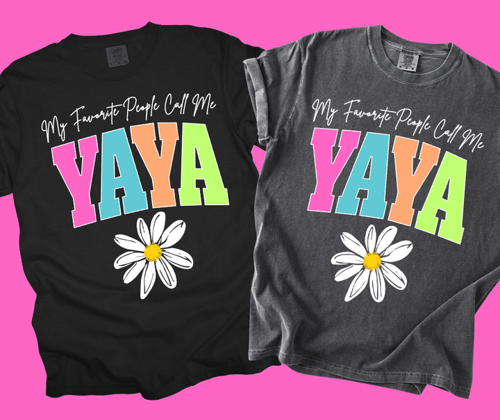 YAYA - Multi - Color Varsity Letters (Pick your design & tee color) - Graphic Tee - The Red Rival