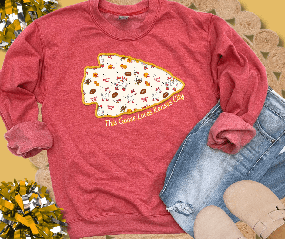 Yellow Arrowhead This Silly Goose Loves Kansas City Tee or Sweatshirt - Wholesale - The Red Rival