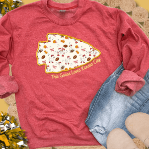 Yellow Arrowhead This Silly Goose Loves Kansas City Tee or Sweatshirt - Wholesale - The Red Rival