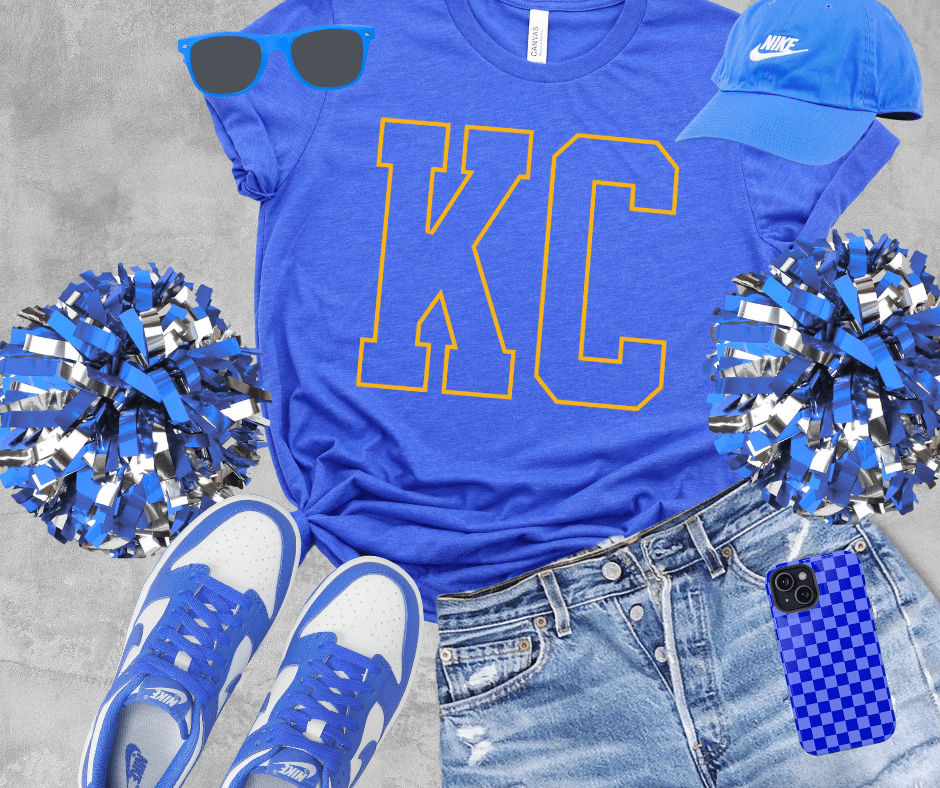 Yellow KC Letters (Pick Your Tee Color) - Tees - The Red Rival