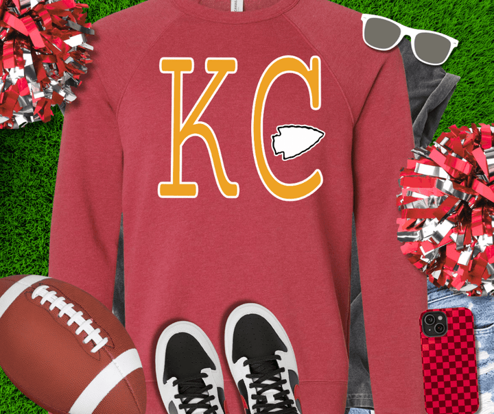 Yellow Simple KC arrowhead Crimson Tee or Sweatshirt - Wholesale - The Red Rival