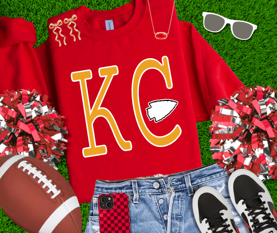 Yellow Simple KC arrowhead Red Tee or Sweatshirt - Wholesale - The Red Rival