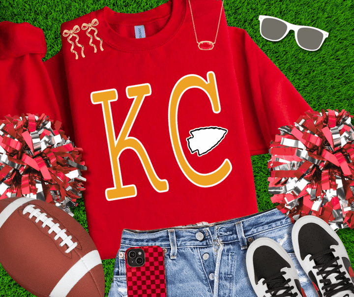 Yellow Simple KC arrowhead Red Tee or Sweatshirt - Wholesale - The Red Rival