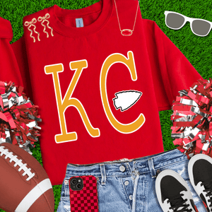 Yellow Simple KC arrowhead Red Tee or Sweatshirt - Wholesale - The Red Rival