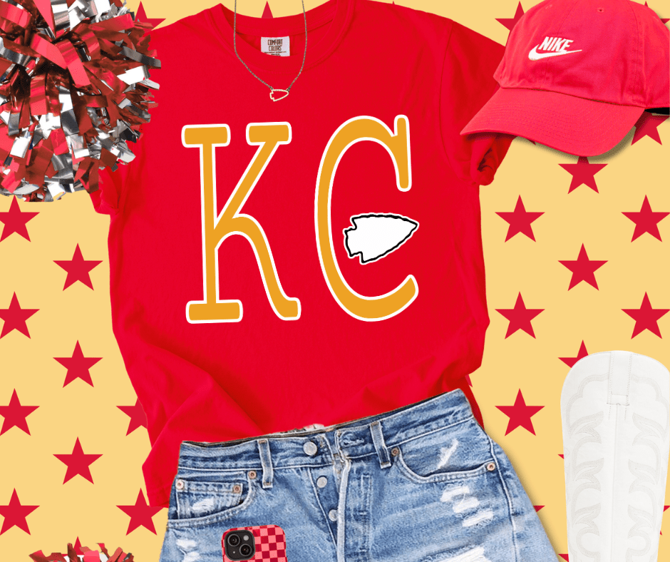 Yellow Simple KC arrowhead Red Tee or Sweatshirt - Wholesale - The Red Rival