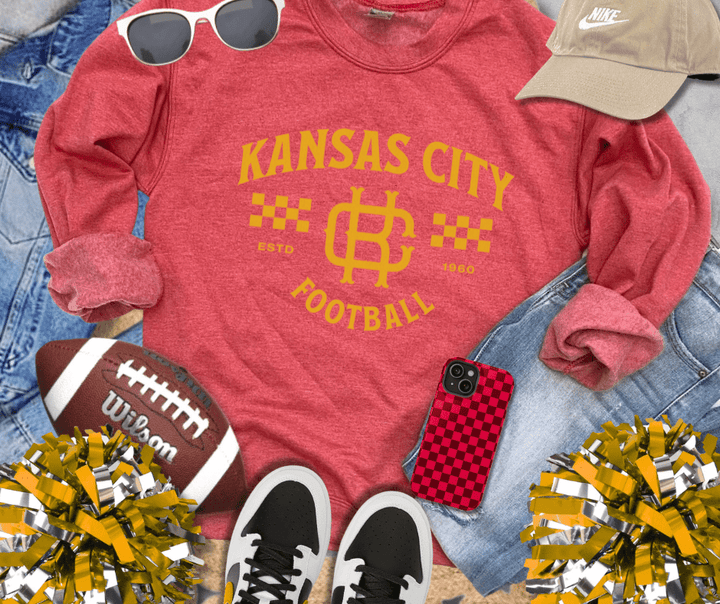Yellow Vintage Kansas City Football Sweatshirt or Tee - Tees &amp; Sweatshirts - The Red Rival