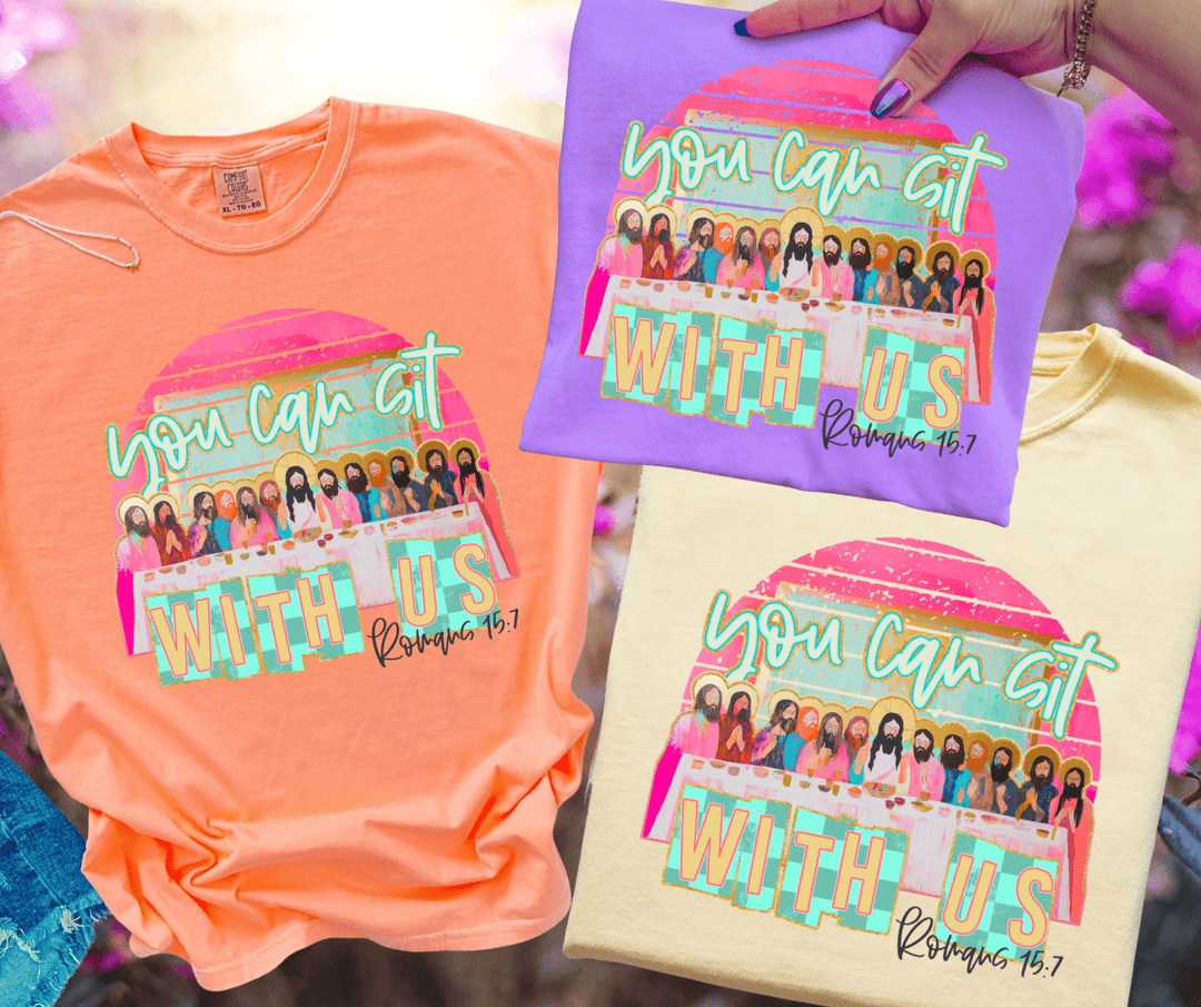 You Can Sit With Us Romans 15:7 (Choose Your Tee Color) - Tees - The Red Rival