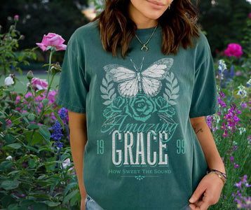 Amazing Grace Blue Spruce Graphic Tee - Graphic Tee - The Red Rival
