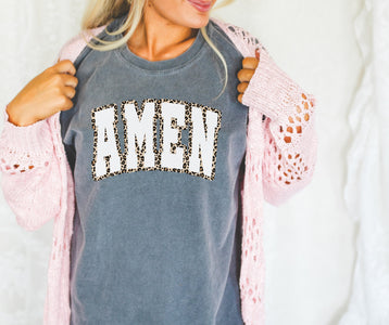 AMEN with Leopard Outline Pepper Graphic Tee - Graphic Tee - The Red Rival