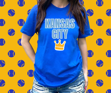 Kansas City Crown Tee Royal Blue Graphic Tee - Apparel & Accessories - The Red Rival