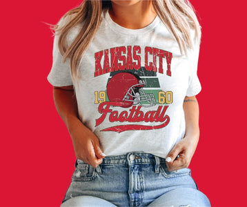 Kansas City Football 1960 Ash Graphic Tshirt - Tees - The Red Rival
