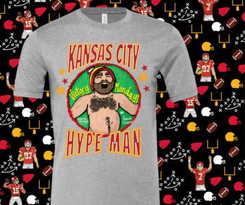 Kansas City Hype Man Grey Graphic Tshirt - Tees - The Red Rival