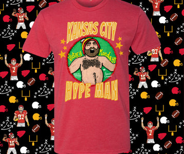 Kansas City Hype Man Heather Red Graphic Tshirt - Tees - The Red Rival