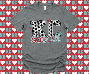 Kansas City Soccer Letters Grey Tee - Graphic Tee - The Red Rival