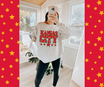 Kansas City Stars Ash Graphic Sweatshirt - Graphic Tee - The Red Rival