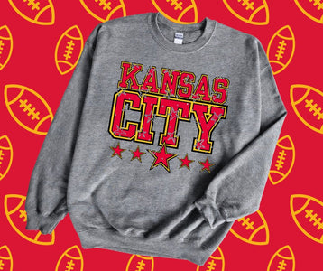 Kansas City Stars Grey Graphic Sweatshirt - Graphic Tee - The Red Rival