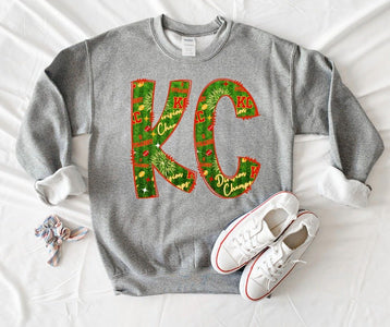 KC Doodle Letters Division Champs Grey Graphic Sweatshirt - Graphic Tee - The Red Rival