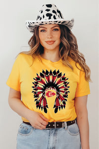 KC Headdress Gold Graphic Tee - Tees - The Red Rival