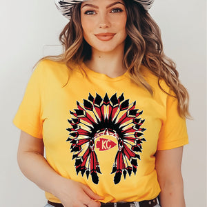 KC Headdress Gold Graphic Tee - Tees - The Red Rival
