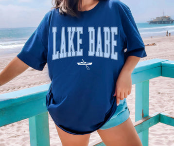Lake Babe Navy Tee - Graphic Tee - The Red Rival