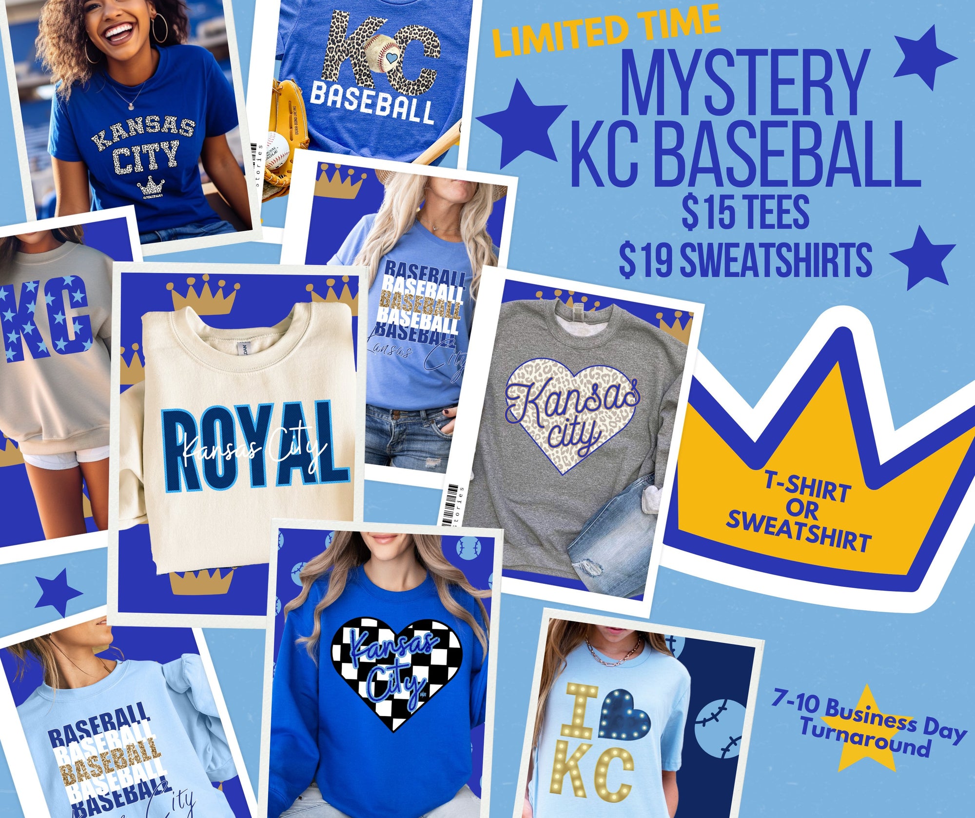 💙⚾️MYSTERY KC BASEBALL TEE OR SWEATSHIRT SALE⚾️💙 - Apparel & Accessories - The Red Rival