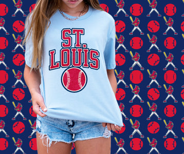 St. Louis Baseball Light Blue Graphic Tee - Tees - The Red Rival