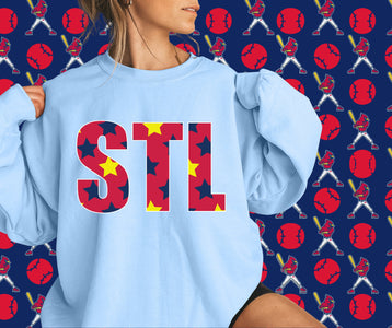 STL Stars Light Blue Graphic Sweatshirt - Graphic Tee - The Red Rival