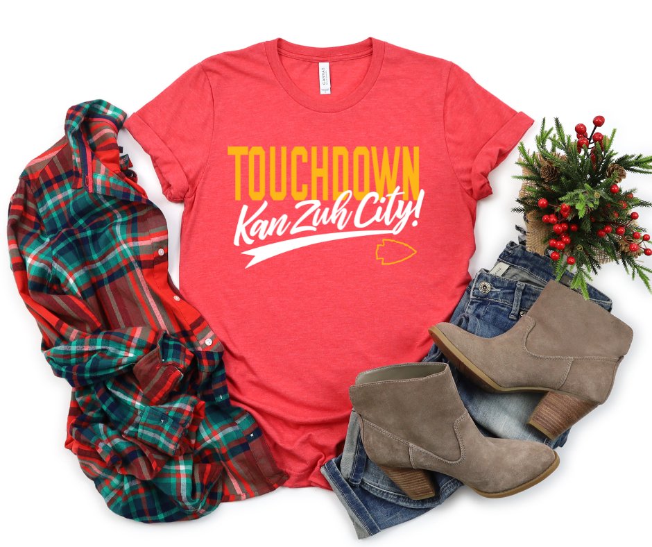 Touchdown Kansas City Heather Red Tee - Wholesale - The Red Rival