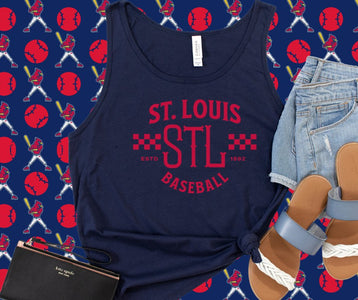 Vintage St. Louis Baseball Navy Graphic Tank - Graphic Tee - The Red Rival