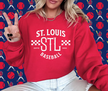 Vintage St. Louis Baseball Red Graphic Sweatshirt - Graphic Tee - The Red Rival